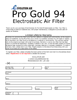 Evolution Air Pro Gold 94 Electrostatic Air Filter Warranty Form